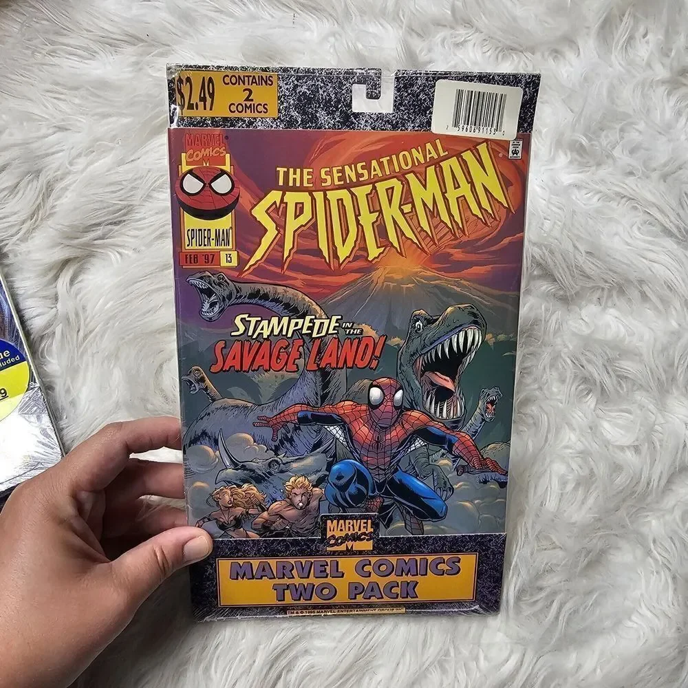 Lot Of 3 Comic 2 Packs Marvel With Trading Cards January 1997 Spider Man Captain